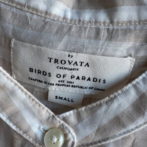 Trovata Bird of Paradise Sleeveless Sheer Striped Blouse Women's Size S - Picture 3 of 9